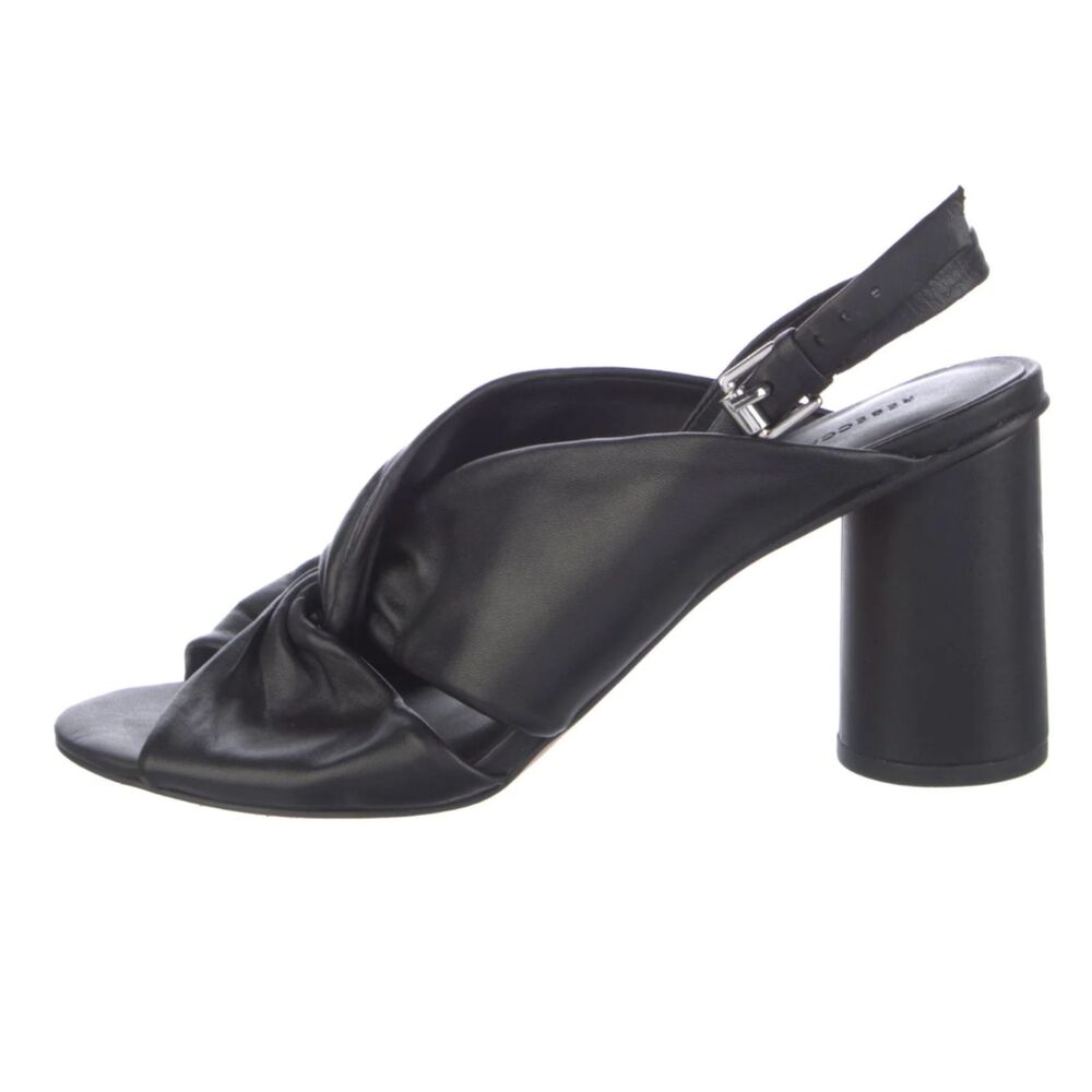 REBECCA MINKOFF Agata Leather Knot Slingback Sandals‎ Black Sz 9